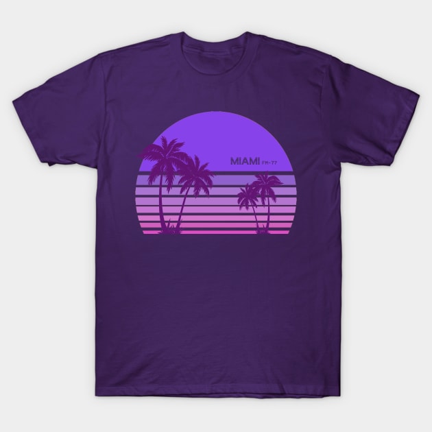 Synthwave - Miami FM-77 T-Shirt by Acka01